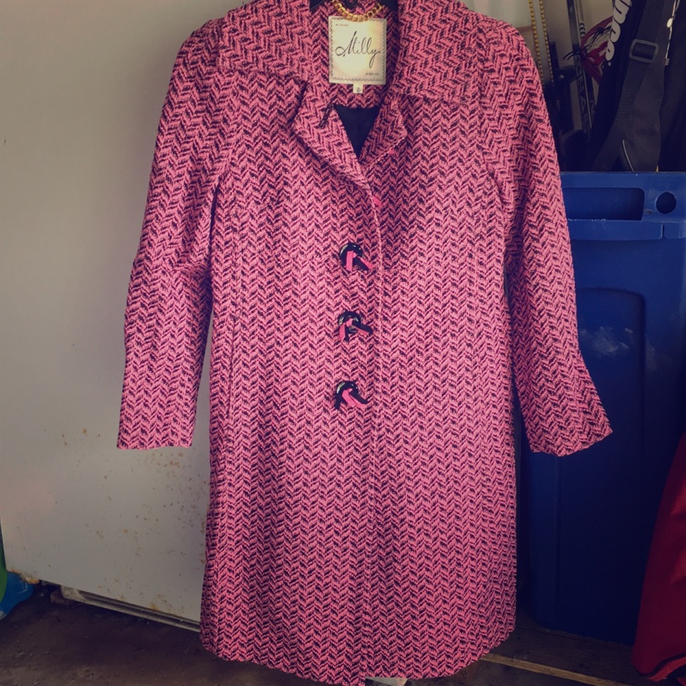 MILLY Pink and black coat